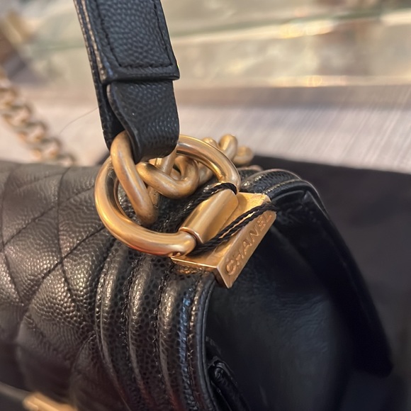 Chanel mini boy bag, black with brushed gold hardware - Picture 5 of 13